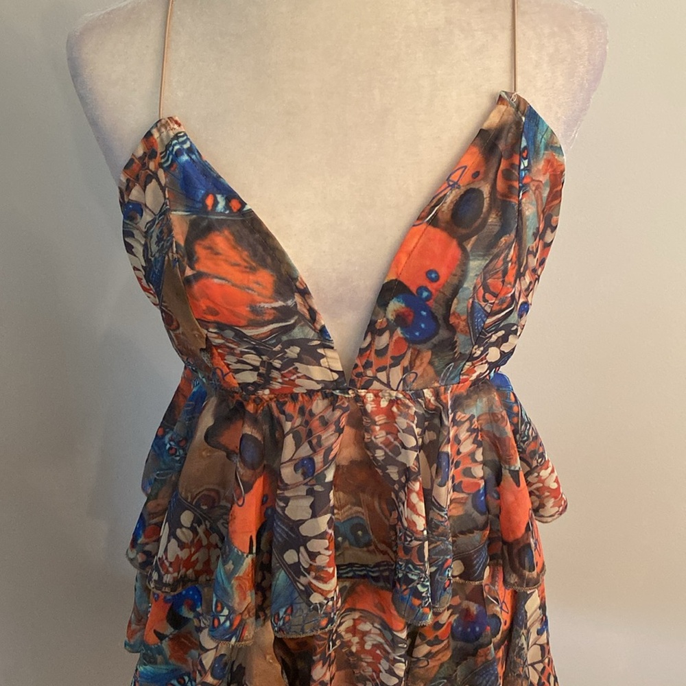 Floral Multicolor Ruffle Dress - Picture 2 of 10